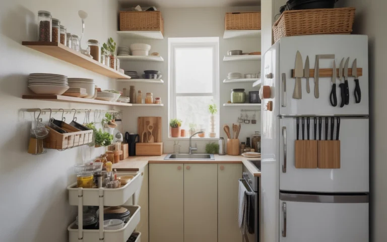 Tiny Kitchen Storage Without Cabinets