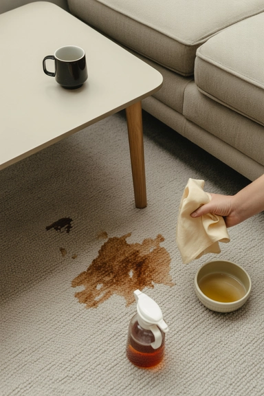 21 Carpet Stain Removal Hacks That Work Fast 3 Vinegar Solution for Coffee and Tea Marks