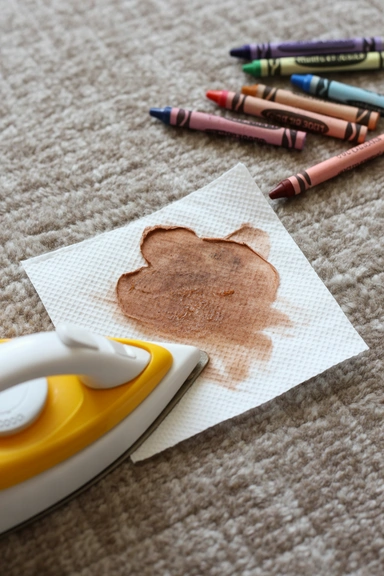 21 Carpet Stain Removal Hacks That Work Fast 11 Warm Iron Method for Wax or Crayon Marks