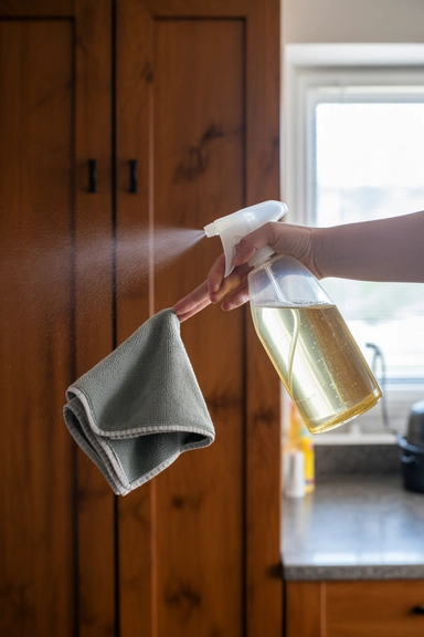 13 Kitchen Cabinet Cleaning Hacks That Remove Grease Fast (And Actually Work) 5 White Vinegar for Fingerprints That Won't Quit