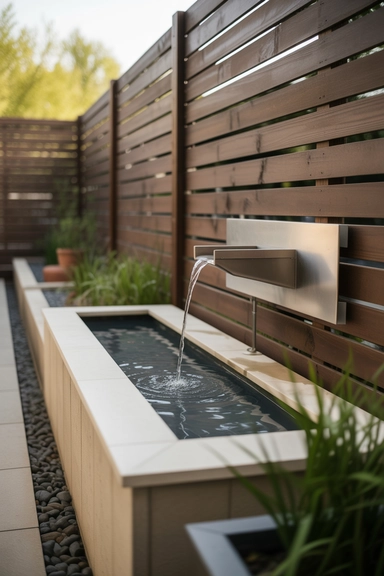 Build a Narrow Water Feature Along One Fence