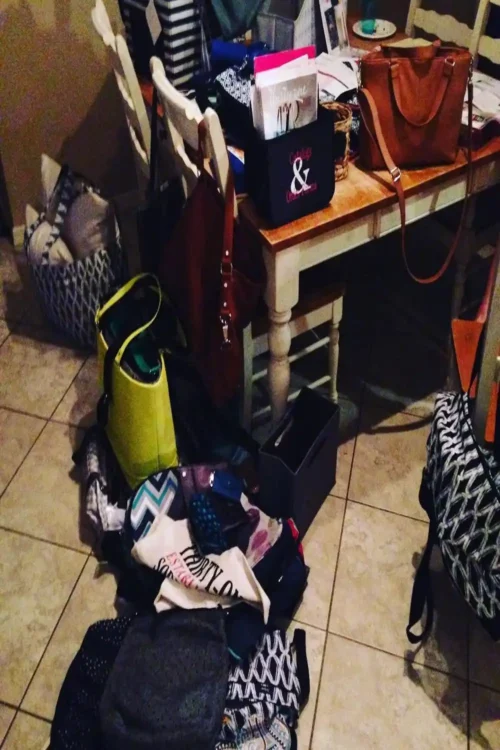 Bags and Purses Stored in the Bedroom