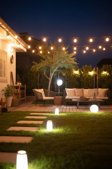 How Lighting Changes the Shape of a Yard at Night