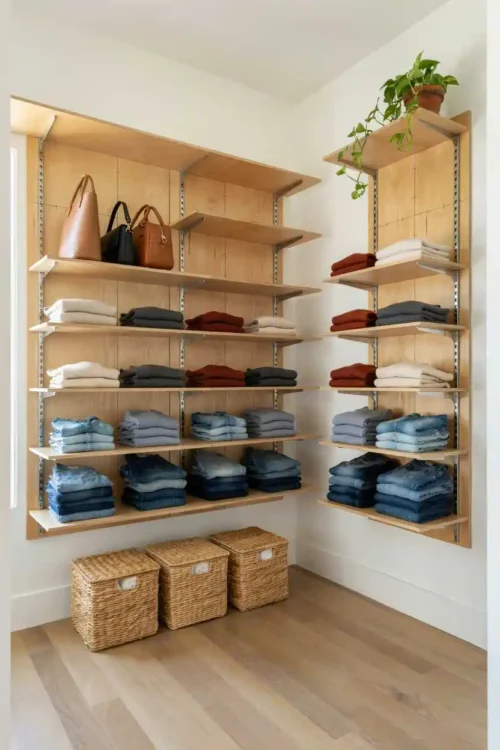 27 DIY Closet Organization Ideas Anyone Can Build 2 Adjustable Plywood Shelves That Adapt With You