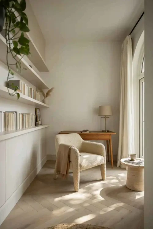 21 Home Office Interior Design Ideas for Small Rooms 2 The Light Wall Color That Bounces Daylight