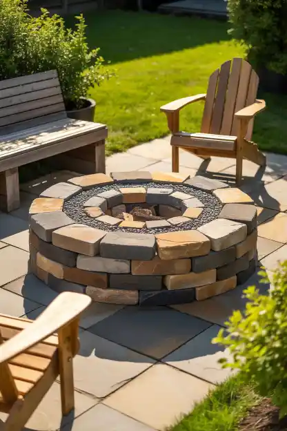 Build a Simple Fire Pit From Retaining Wall Blocks