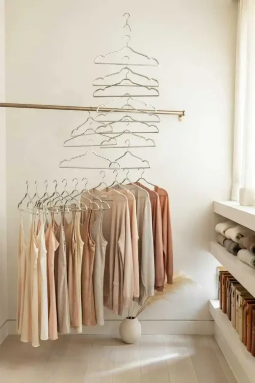 23 Small Closet Organization Ideas That Maximize Every Inch 4 Cascading Hangers for Lightweight Pieces