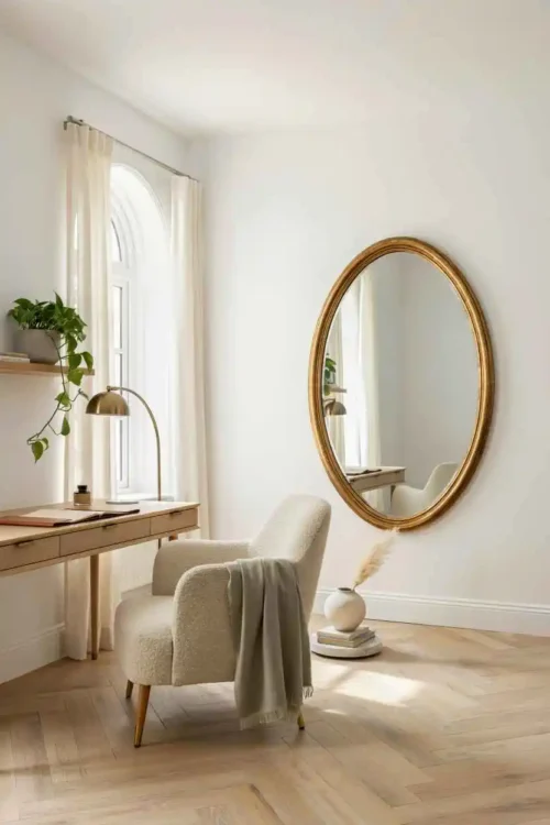 21 Home Office Interior Design Ideas for Small Rooms 4 The Mirror That Doubles the Window