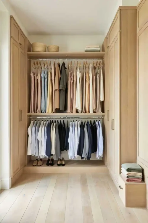 Double Rods Cut Hanging Space Needs in Half