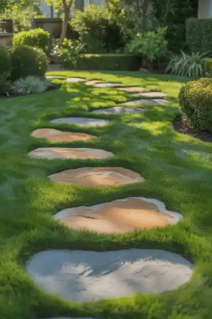 Press Stepping Stones Into Soft Grass