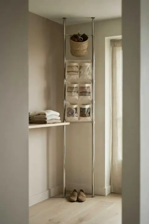 27 DIY Closet Organization Ideas Anyone Can Build 5 Vertical Tension Rods for Impossible Corners