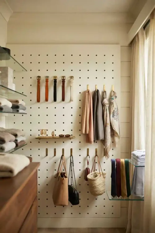 27 DIY Closet Organization Ideas Anyone Can Build 6 Pegboard Walls for Accessories Without Rod Space