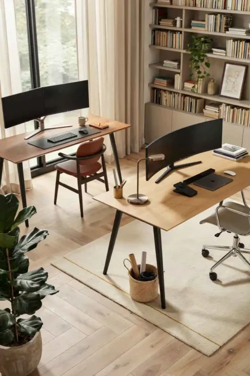The Two-Desk Setup for Dual Monitors or Dual Work