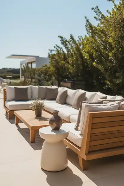15 Backyard Lounge Ideas for a Relaxing Outdoor Setup 7 Side Tables and Surfaces Within Reach