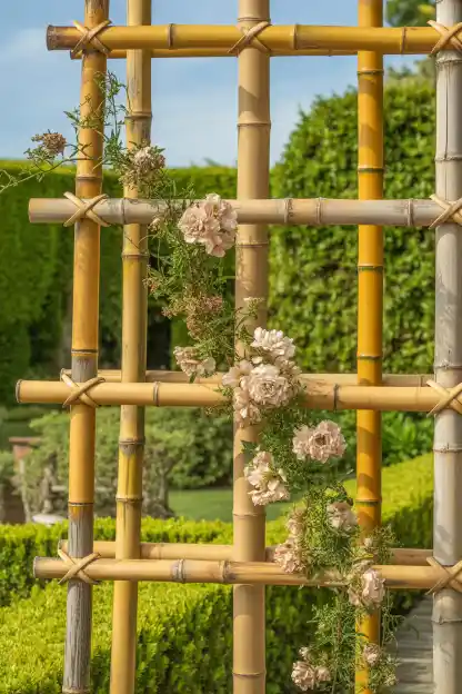 Whittle a Trellis From Bamboo Stakes