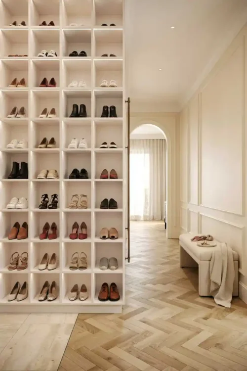 Stackable Shoe Cubbies Replace Floor Piles