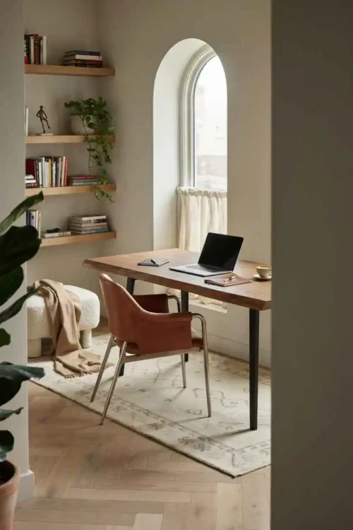 The Desk Angled in the Corner