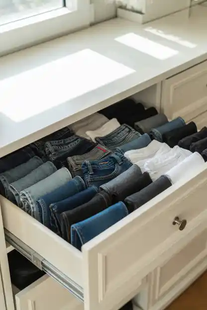 21 Best Way to Organize Clothes in Closet (Step-by-Step) 10 File Fold Jeans to Stop the Chaos