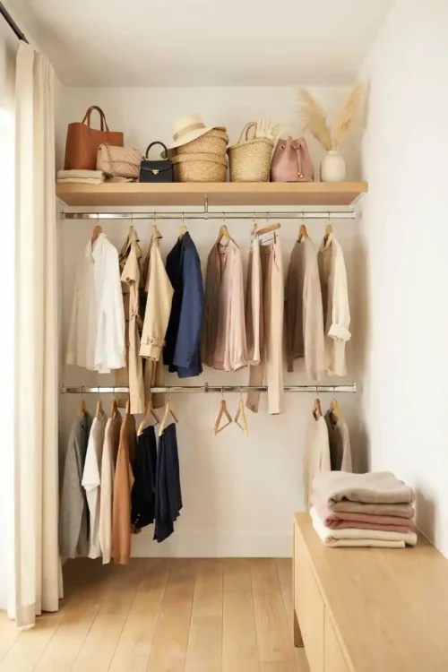 Over-the-Rod Hanging Shelf Adds a Second Tier