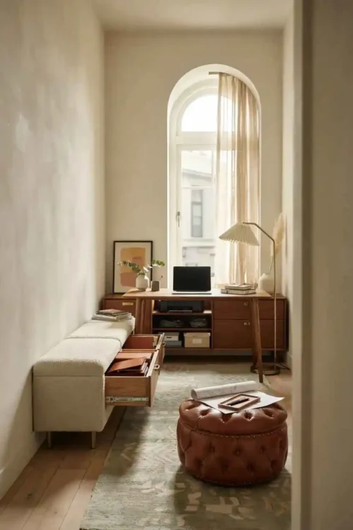 21 Home Office Interior Design Ideas for Small Rooms 10 The Hidden Storage in Everyday Furniture