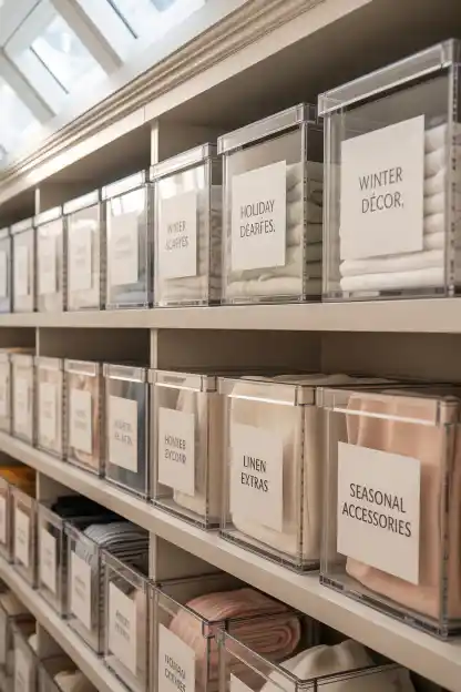 Labeled Bins for the Top Shelf Nobody Uses