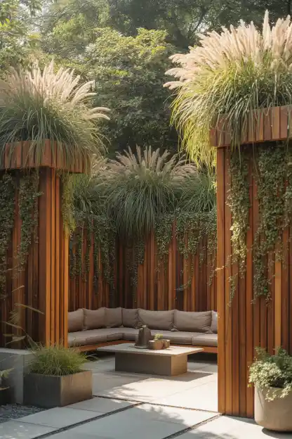 15 Backyard Lounge Ideas for a Relaxing Outdoor Setup 11 Privacy Screening That Does Not Close the Space In