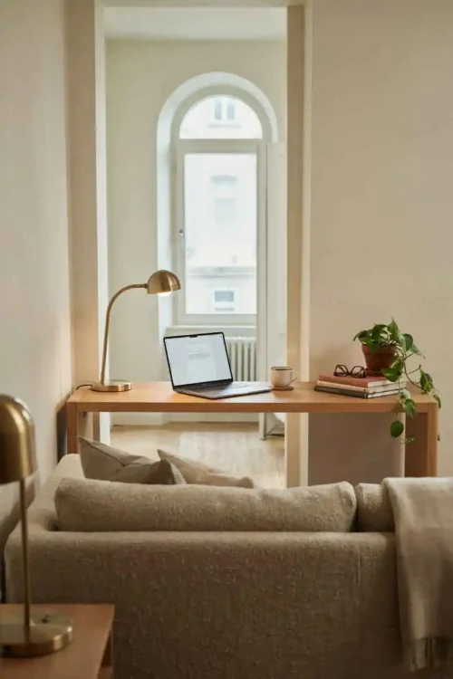 The Desk Tucked Behind a Couch