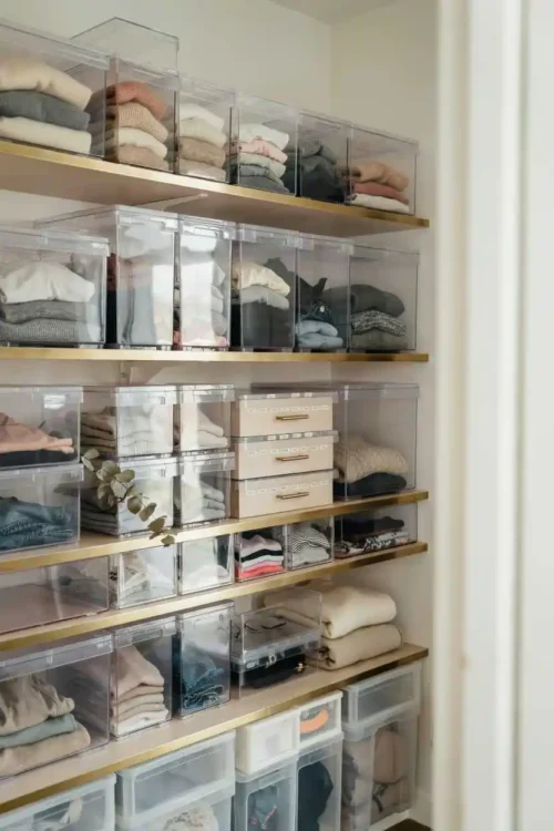 27 DIY Closet Organization Ideas Anyone Can Build 13 Clear Plastic Boxes for Seasonal Storage