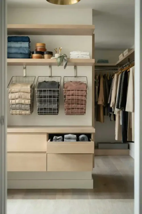 23 Small Closet Organization Ideas That Maximize Every Inch 13 Under-Shelf Baskets to Double Existing Shelf Capacity