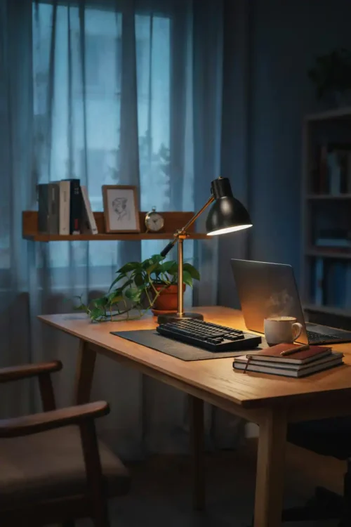 Task Lighting Over the Keyboard Area