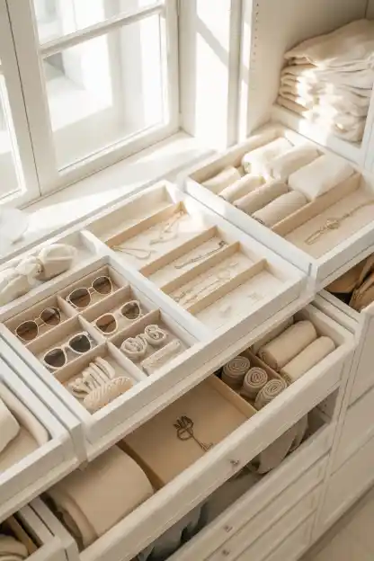 23 Closet Organization Tips and Tricks That Actually Work 16 Drawer Inserts Inside Closet Shelves