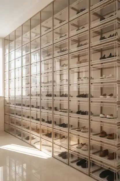 Clear Stackable Shoe Boxes for Visibility