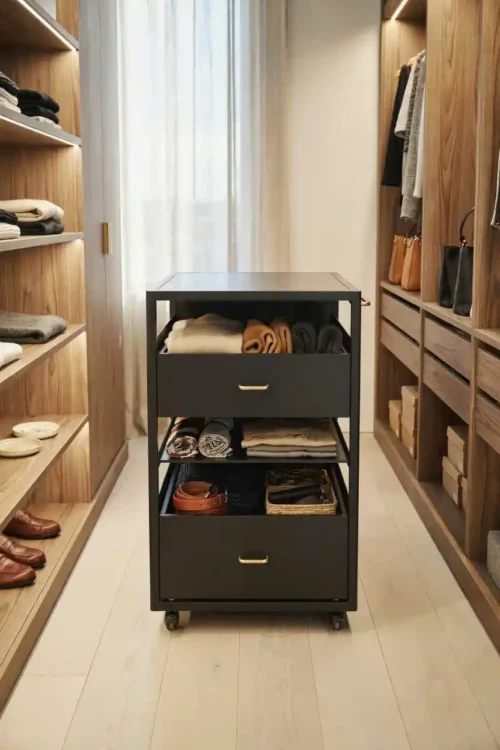 Slim Rolling Cart for Flexible Overflow Storage