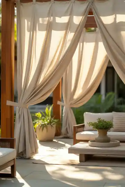 Hang a Canvas Drop Cloth as a Privacy Screen
