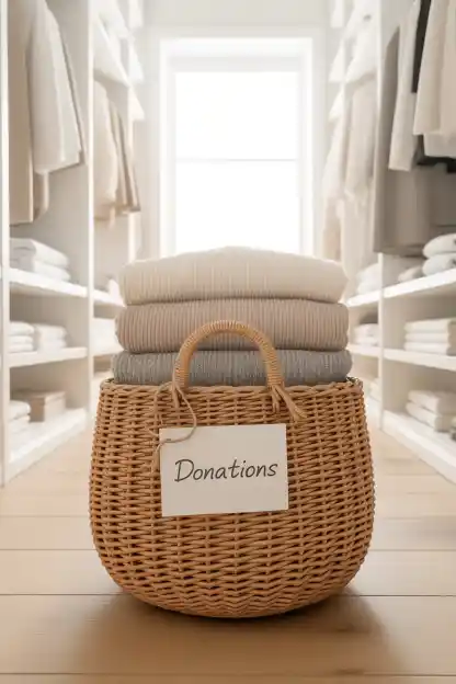 19 Master Closet Organization Ideas for a Stylish Space 19 Dedicate a Basket to Donation Items Ongoing