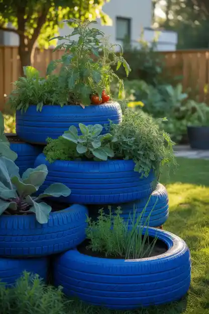 Upcycle Tire Towers Into Stacked Planters
