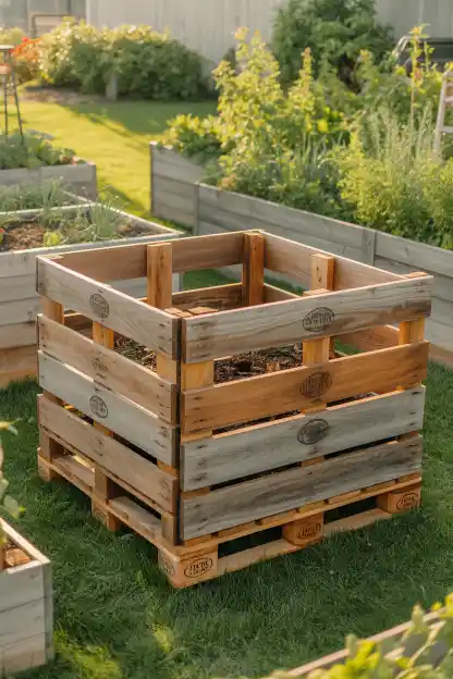 19. Set Up a Simple Compost Bin From Pallets