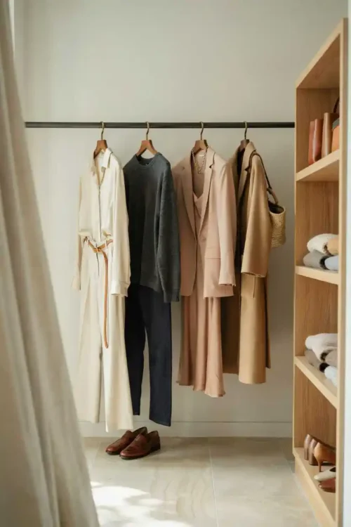 23 Small Closet Organization Ideas That Maximize Every Inch 23 Wooden Hangers With Built-In Hooks for Outfit Coordination