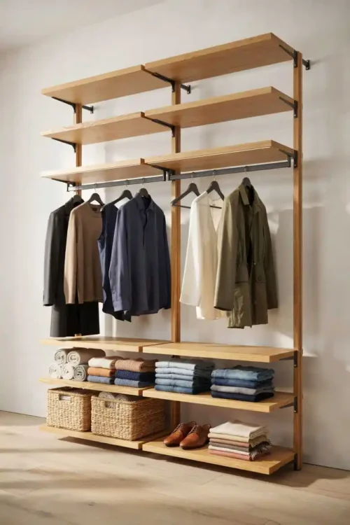 27 DIY Closet Organization Ideas Anyone Can Build 28 Lumber and Bracket Combo Unit for Maximum Efficiency