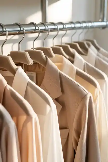 19 Master Closet Organization Ideas for a Stylish Space 4 3. Use Matching Velvet Hangers on Every Single Rod