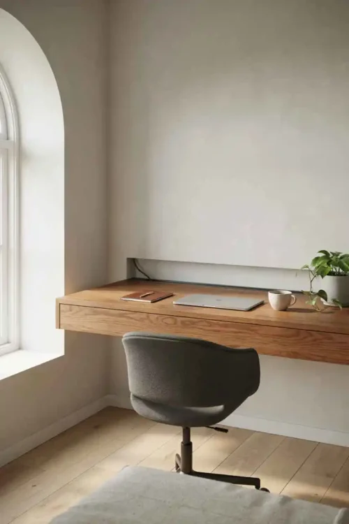 The Floating Desk Mounted to the Wall