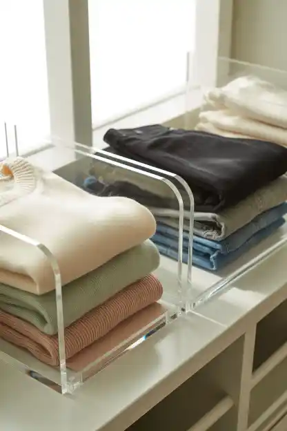 19 Master Closet Organization Ideas for a Stylish Space 6 Add a Shelf Divider for Folded Stacks That Actually Stay Put