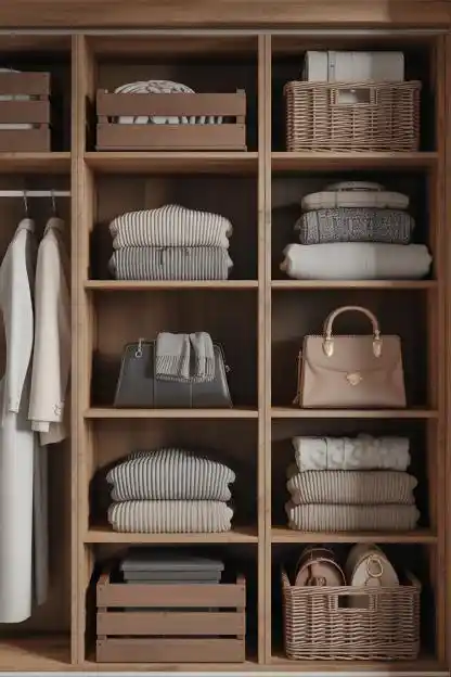6. Wooden Crates Stacked for Affordable Shelving