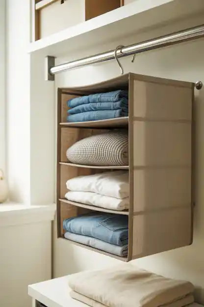 Hanging Shelf Organizers That Clip onto Existing Rods