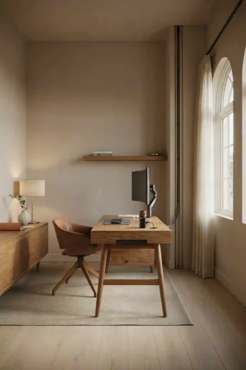 18 Home Office Decor Ideas for a Stylish Workspace 13 Cork or Fabric Pinboard With Styled Inspiration