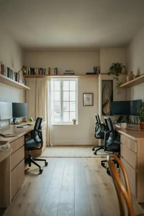 L-Shaped Desk Split Into Two Independent Sections