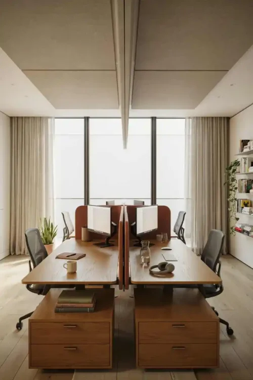 Privacy Screens Built Into the Desk