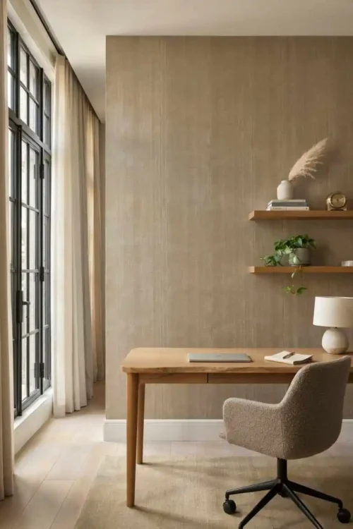 18 Home Office Decor Ideas for a Stylish Workspace 2 Textured Accent Wall Behind Your Desk