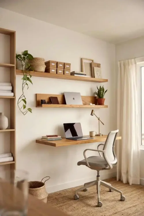 Wall-Mounted Desks at Different Heights