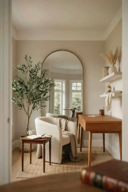 18 Home Office Decor Ideas for a Stylish Workspace 16 Wall Sconces Instead of Desk Lamps for a Cleaner Look